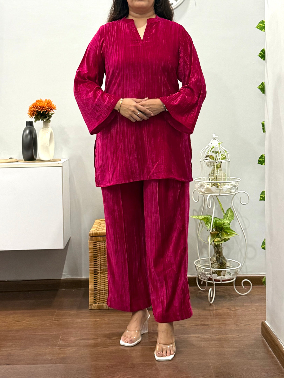 Regal Ruby Velvet Co-ord Set