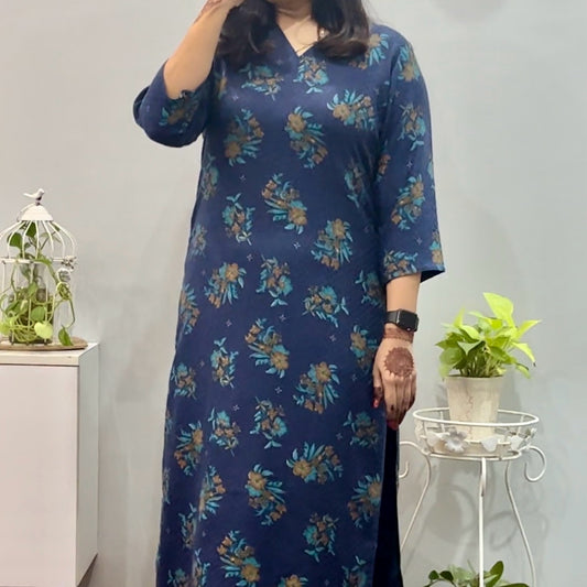 Indigo spun winter kurta palazzo set