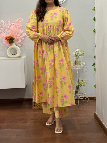 Petal Bliss Kurta Palazzo Set