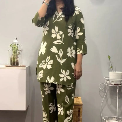 Classic Green Linen Co-ord set
