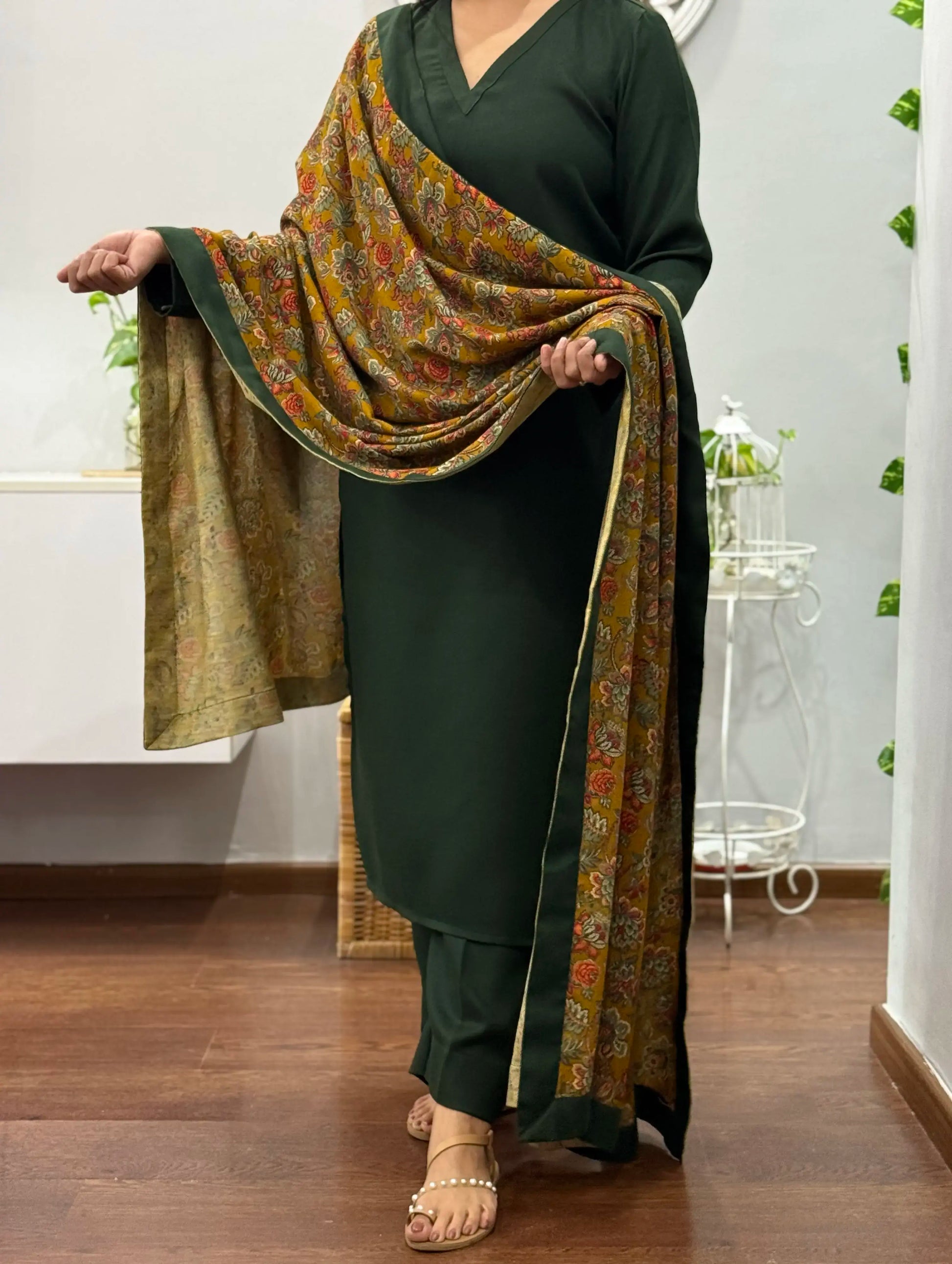 Serene Green Winter Suit Set 2