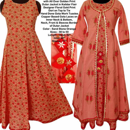 Hand block cotton jacket dress