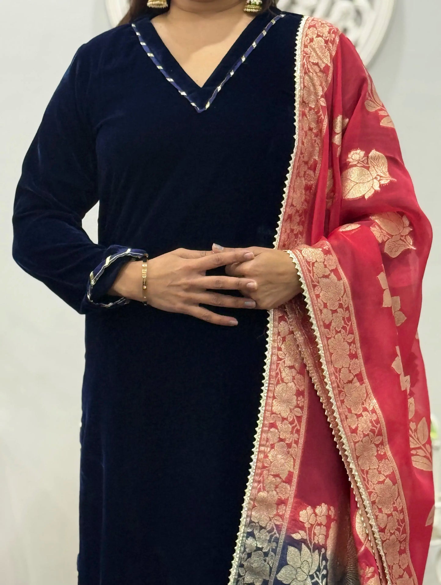 Coral Night Velvet Suit Set 3