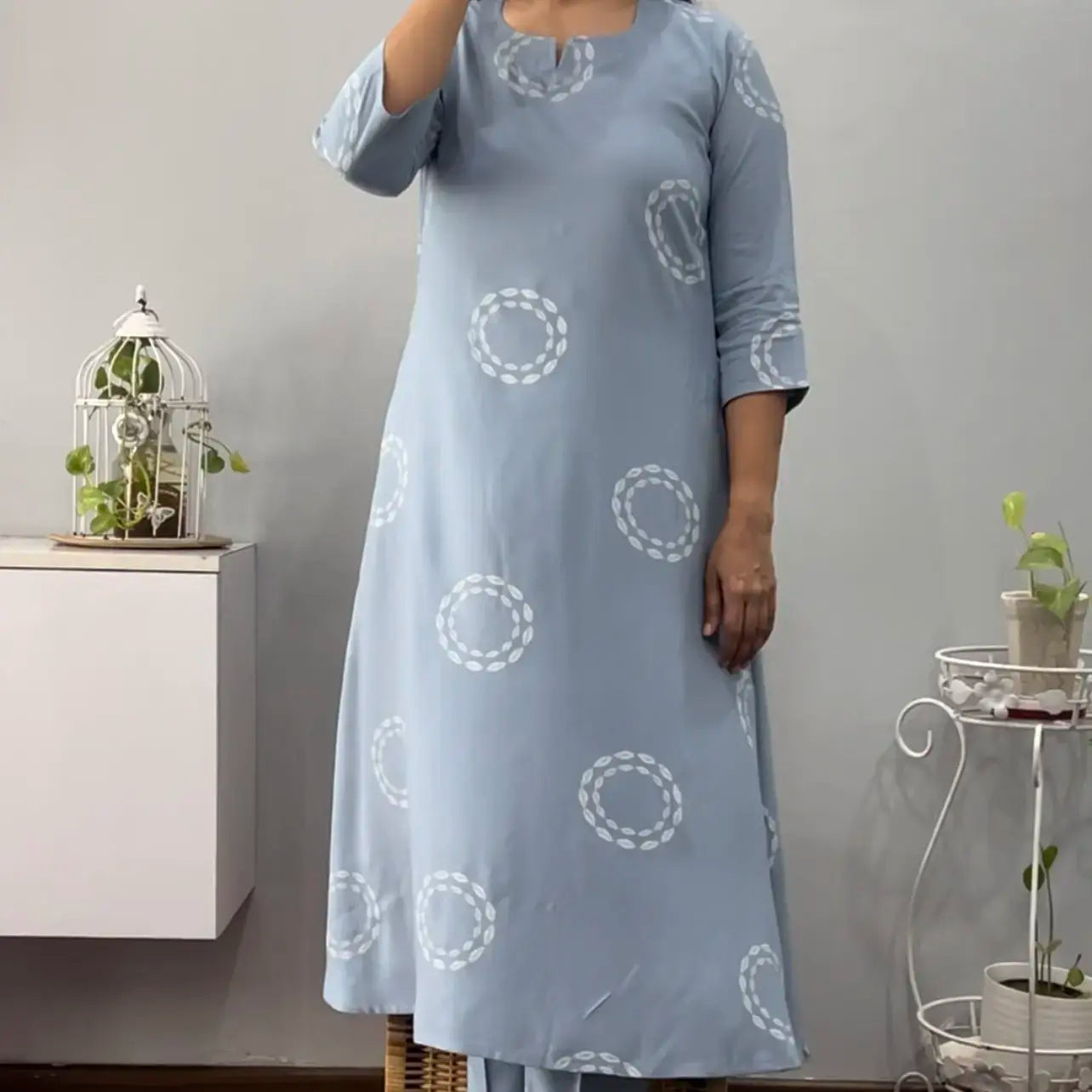 Dhruvi A line Co-ord set powder blue