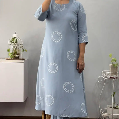 Dhruvi A line Co-ord set powder blue