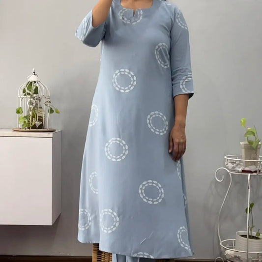 Dhruvi A line Co-ord set powder blue