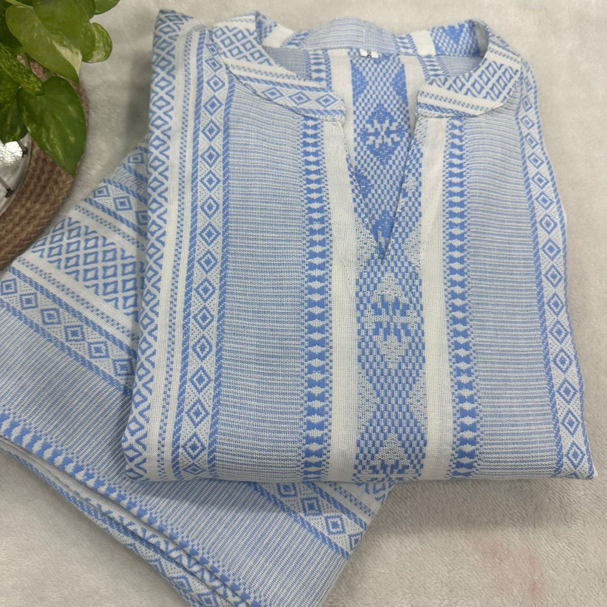 Sky blue handloom cord set 3
