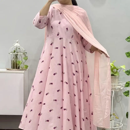 Blush pink Anarkali suit set