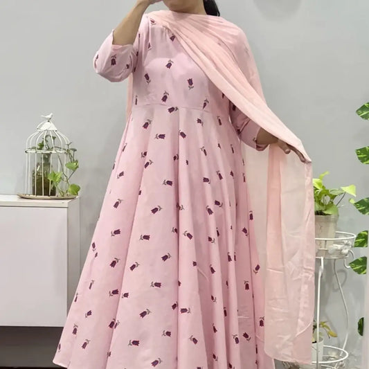 Blush pink Anarkali suit set