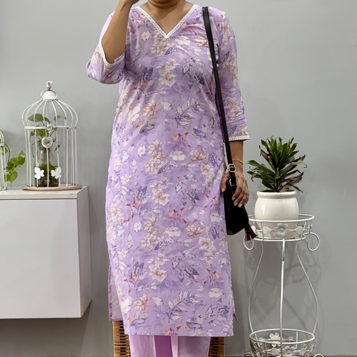 Lilac kurti palaazo set