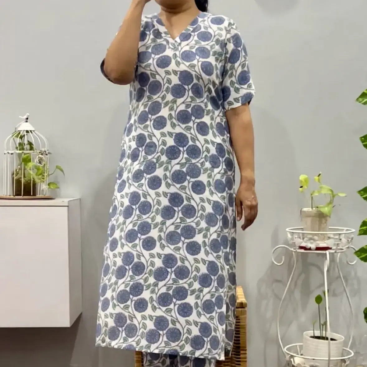 Misty Blue cotton Co-ord set