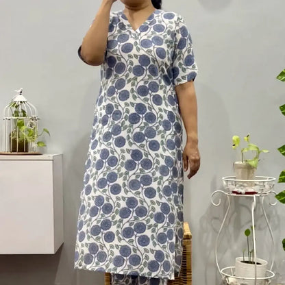 Misty Blue cotton Co-ord set