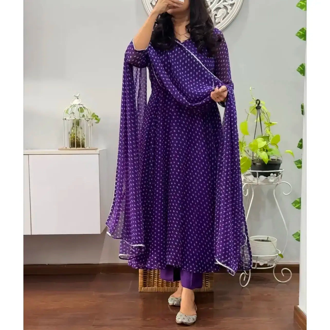 Salvia Anarkali Suit Set