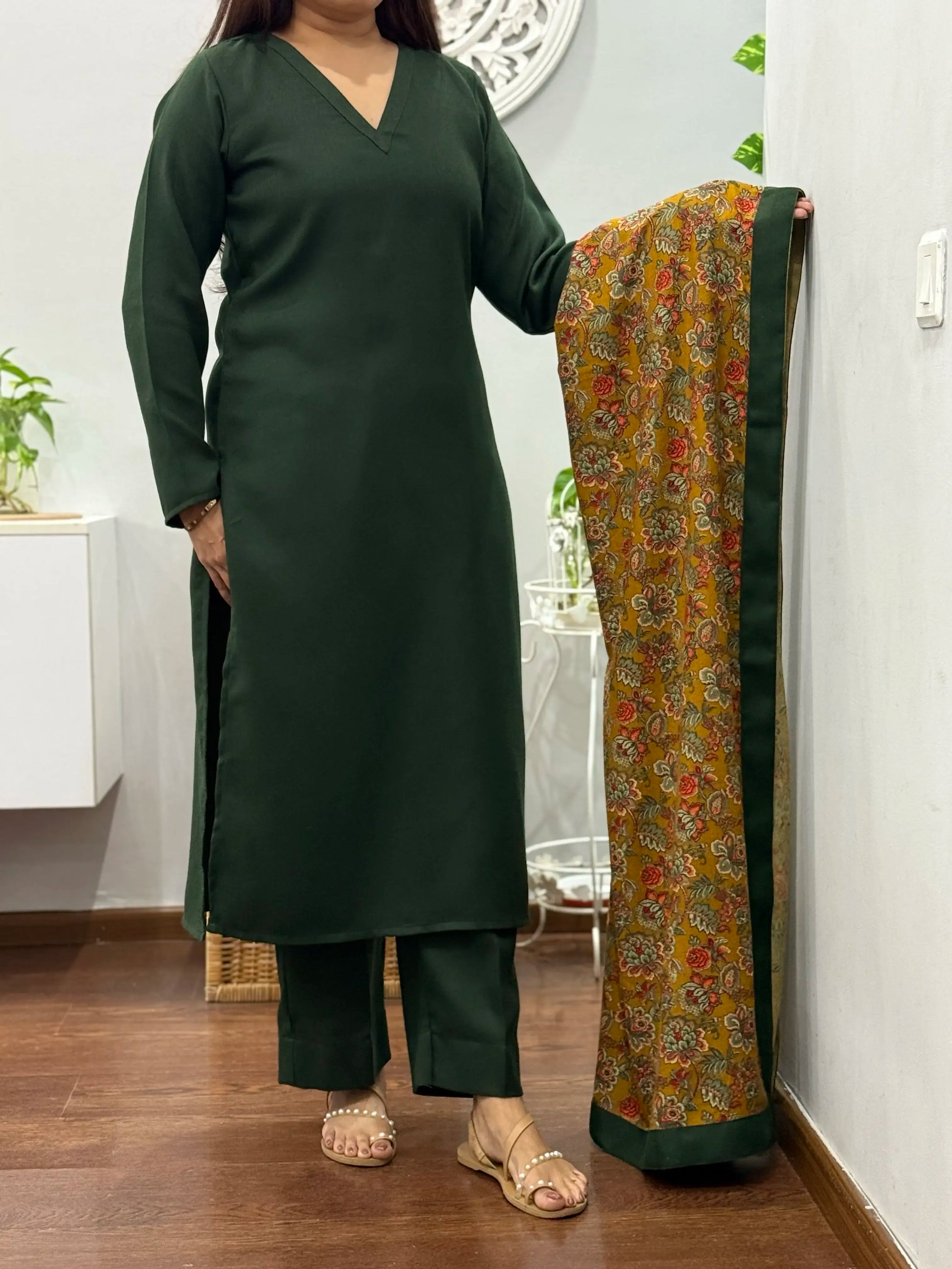 Serene Green Winter Suit Set 3
