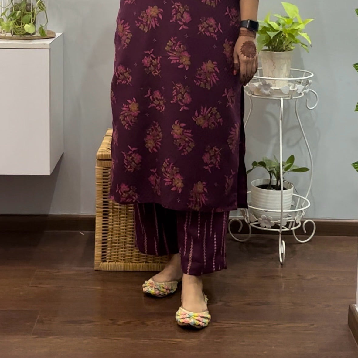 Grape wine spun winter kurta palazzo 2