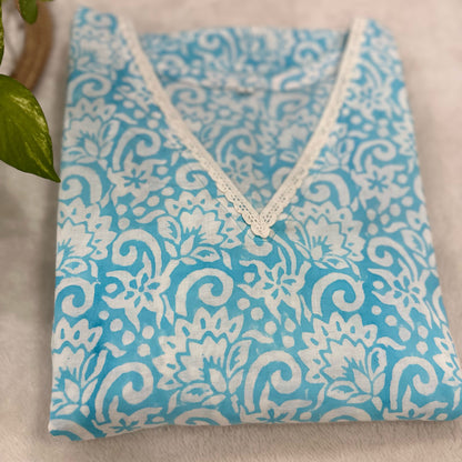 Pastel blue A line Kurta 2