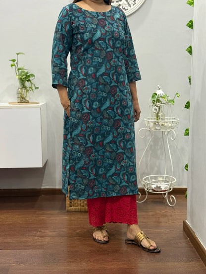 Teal Bloom Kurta Palazzo Set 2