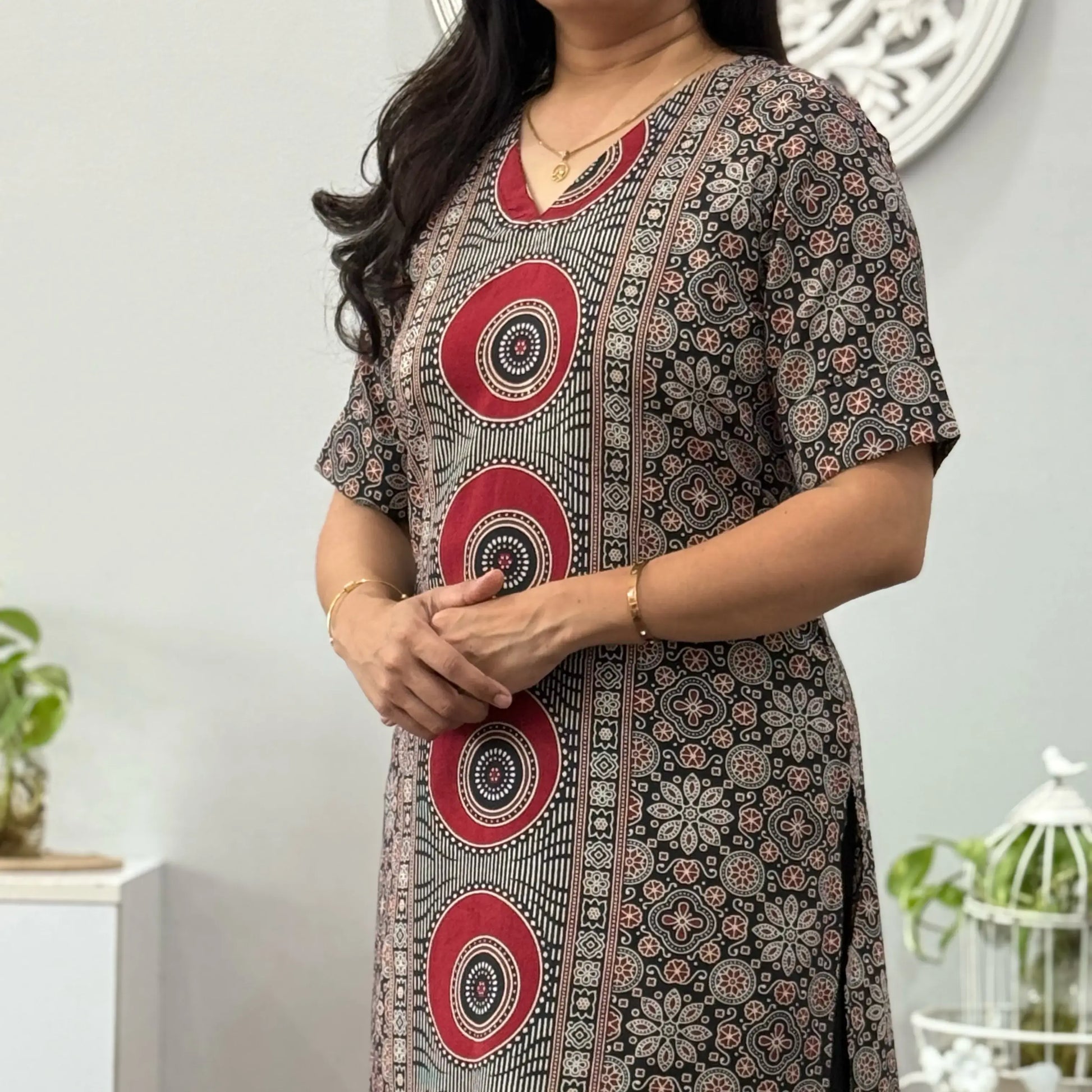 Ajrakh print kurta Black 2