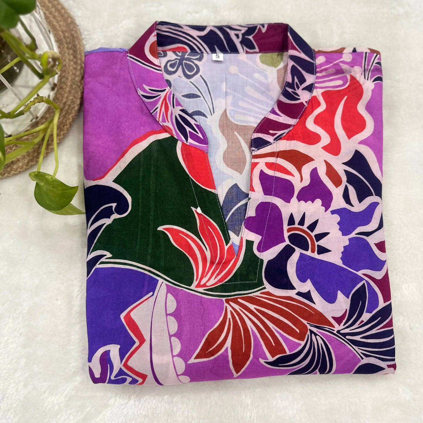 Purple twist straight kurta 2