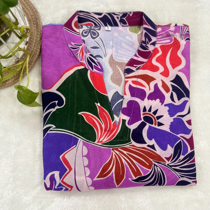 Purple twist straight kurta 2