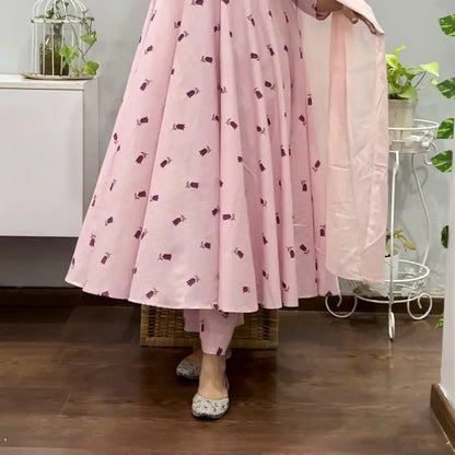 Blush pink Anarkali suit set 2