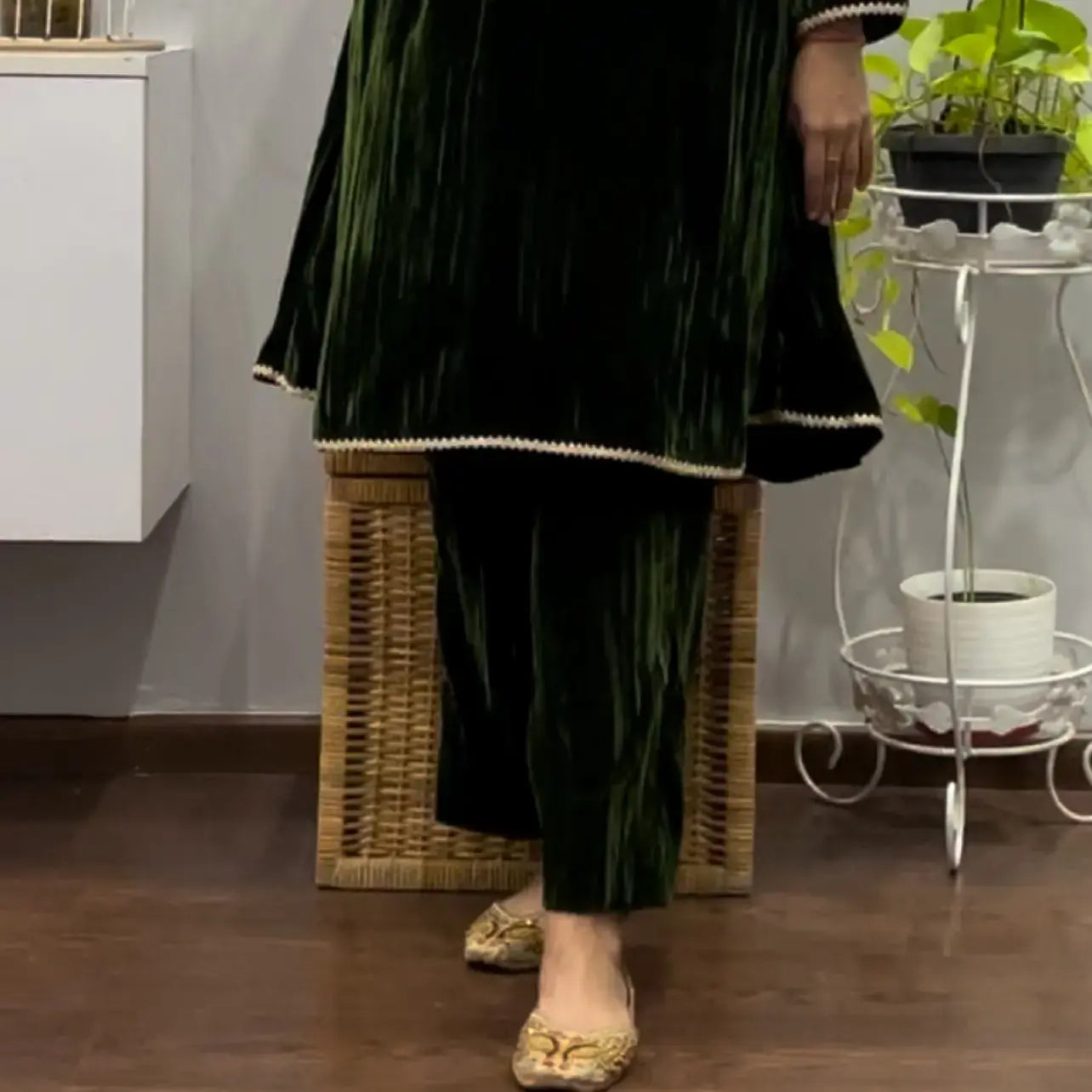 Green Crush Velvet Winter Co-ord Set 2