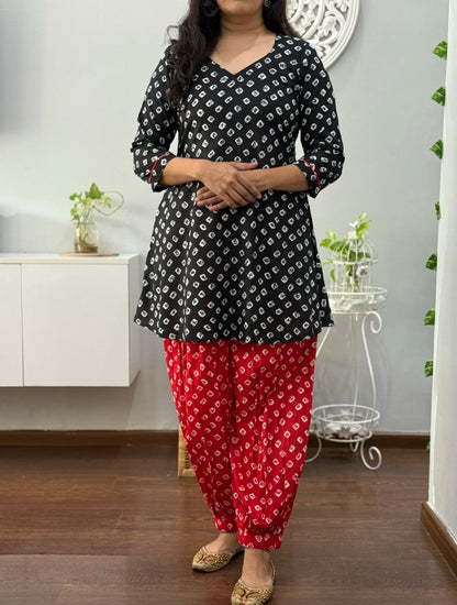 Gauri A Line Kurta Afgani Salwar Set
