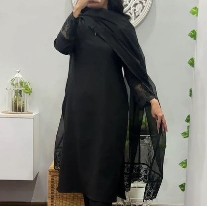 Stunning Black Winter Suit Set 2