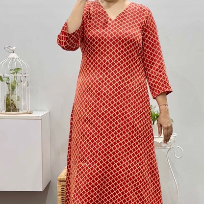 Mushroo Silk Ajrakh A line - Rust