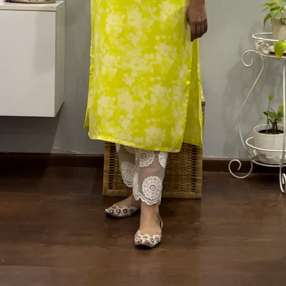 Lime Shibhori kurti palazzo set 2