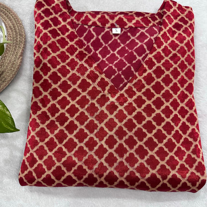 Mushroo Silk Ajrakh A line - Rust 2