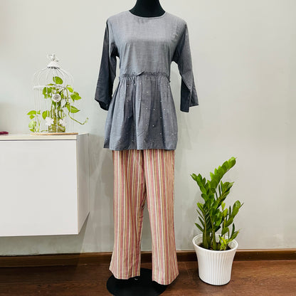 Peplum top with pants 3