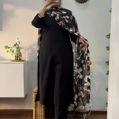 Raven suit set with dupatta