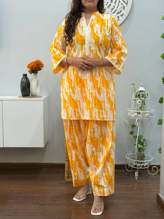 Mango Delight Co ord Set With Farshi Salwar