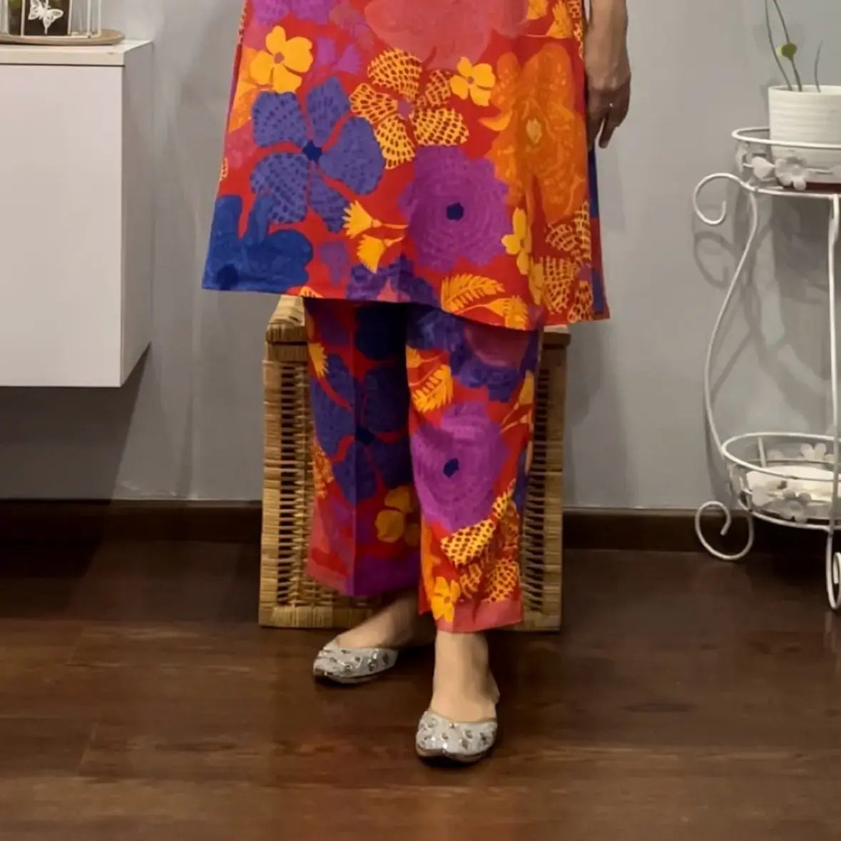 Vibrant orange A line Co-ord set 2