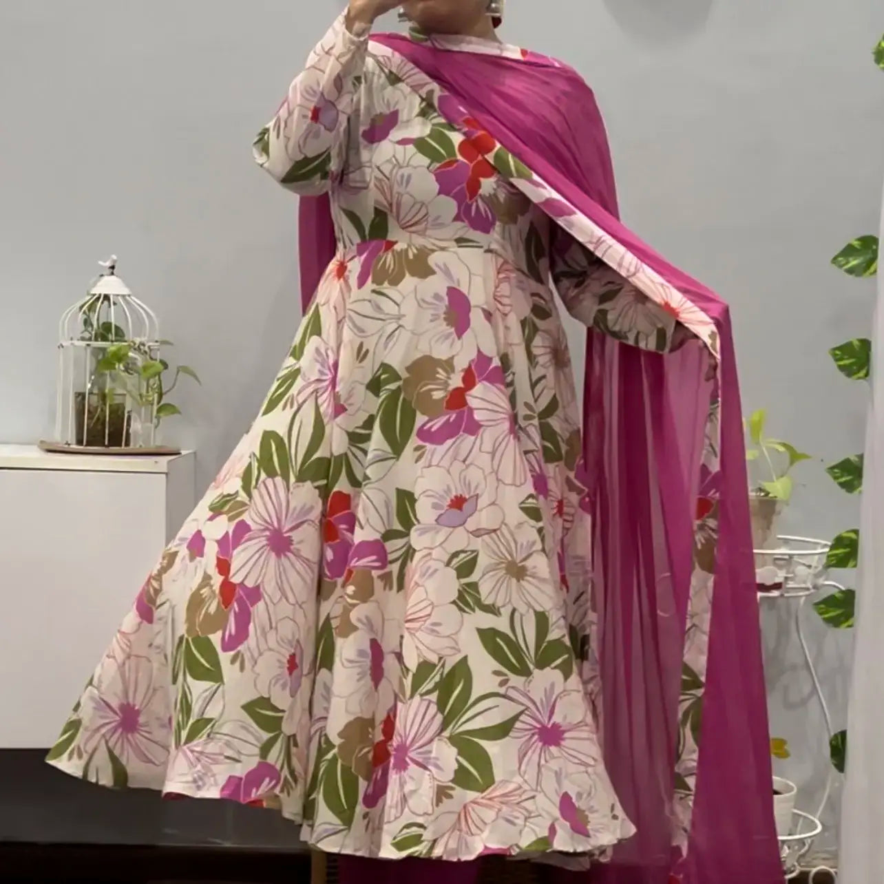 Rati Floral Anarkali Suit Set
