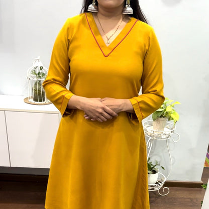 Tangy Mustard A line winter Co-ord set