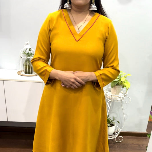 Tangy Mustard A line winter Co-ord set