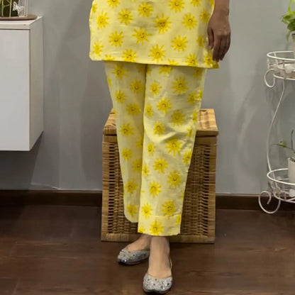 Smiley Sun Mul Cotton Co-ord set 2