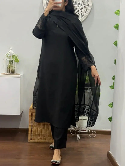 Stunning Black Winter Suit Set
