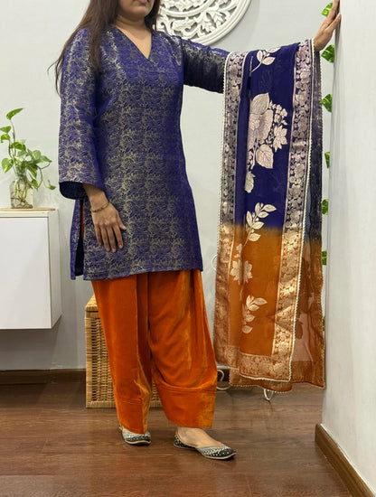 Amber Bloom Winter Suit Set (with Farshi Salwar) 2