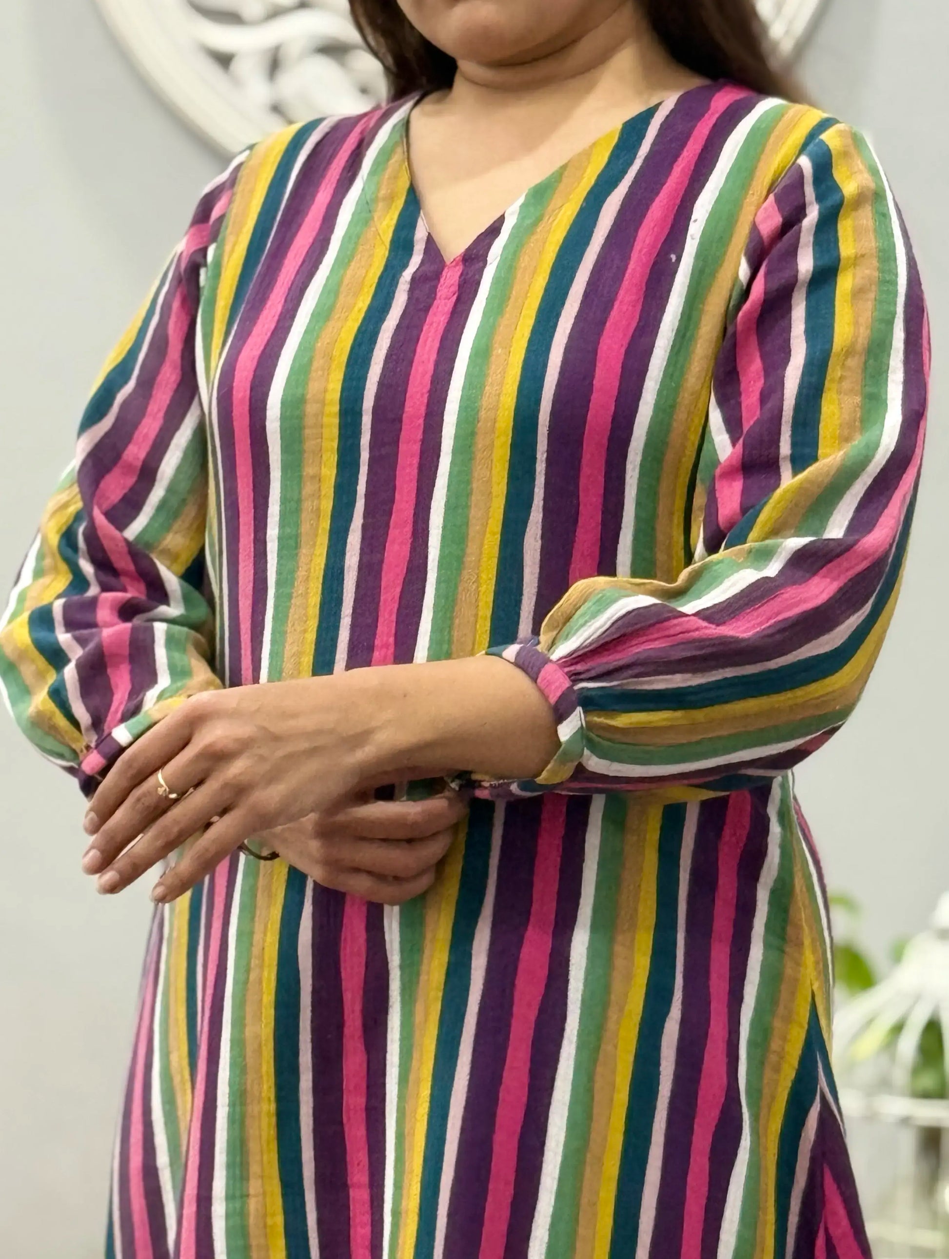 Mosaic Stripes A Line Co-ord Set 3
