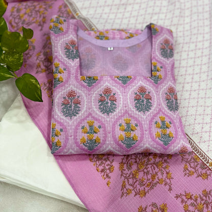 Raas pink Kota Doria Suit 3