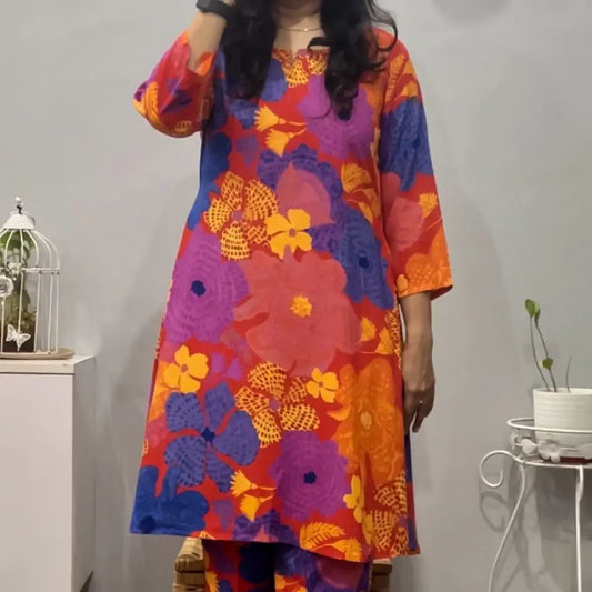 Vibrant orange A line Co-ord set