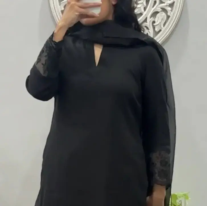 Stunning Black Winter Suit Set 3