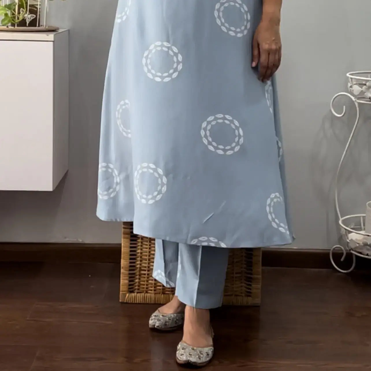 Dhruvi A line Co-ord set powder blue 2