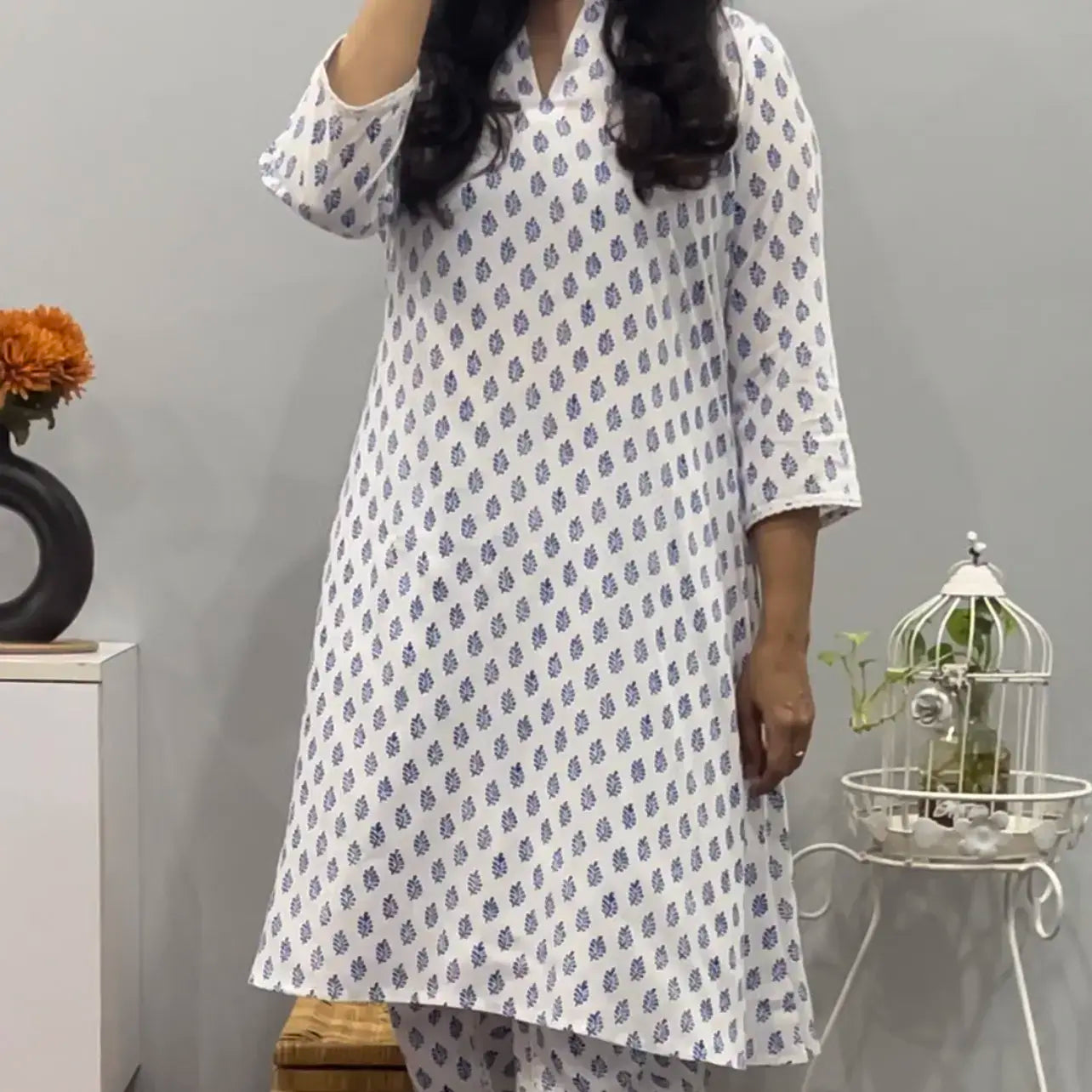 Blue dale tulip pant Co-ord set