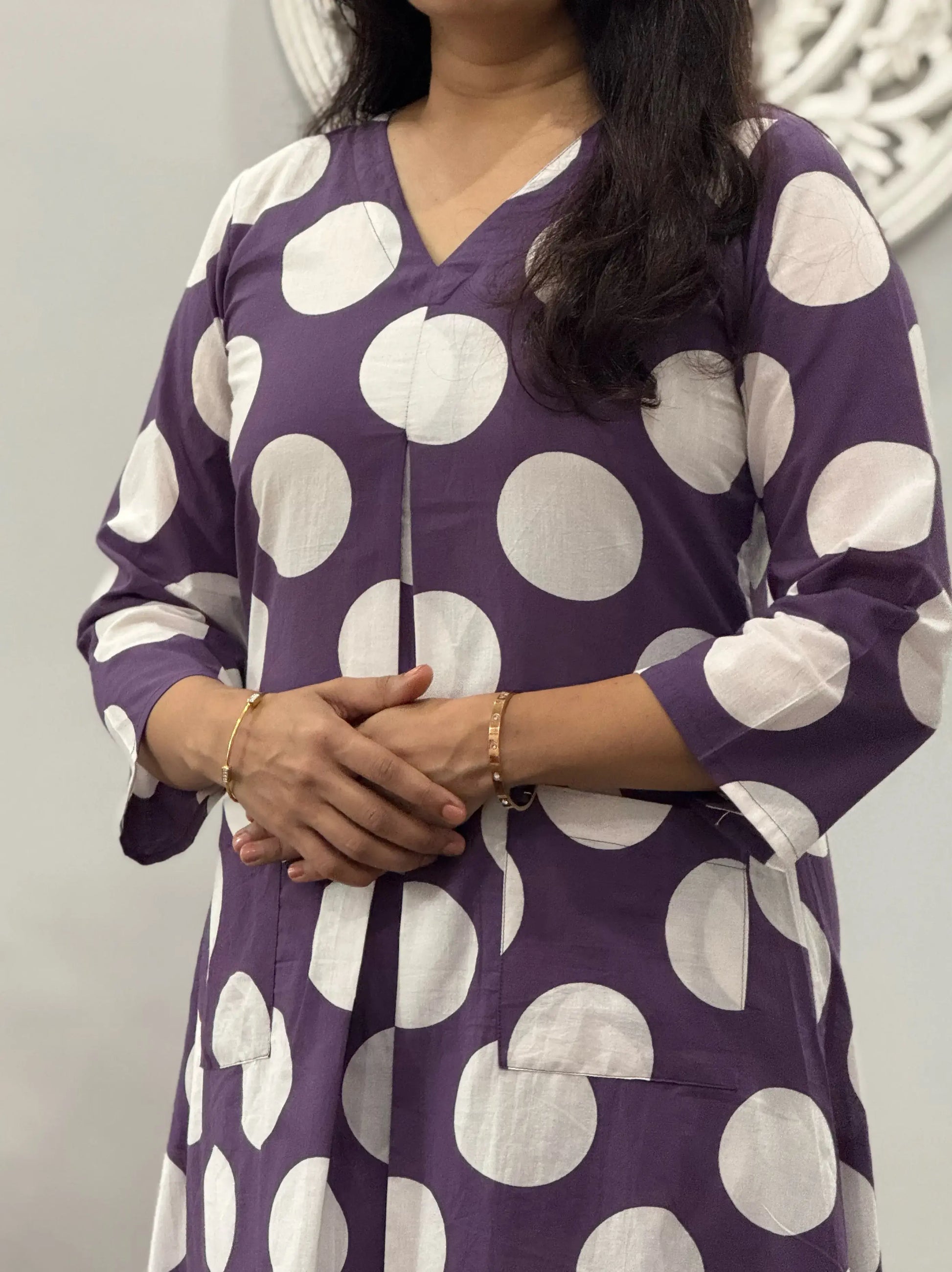 Purple Polka A Line Co Ord Set 3
