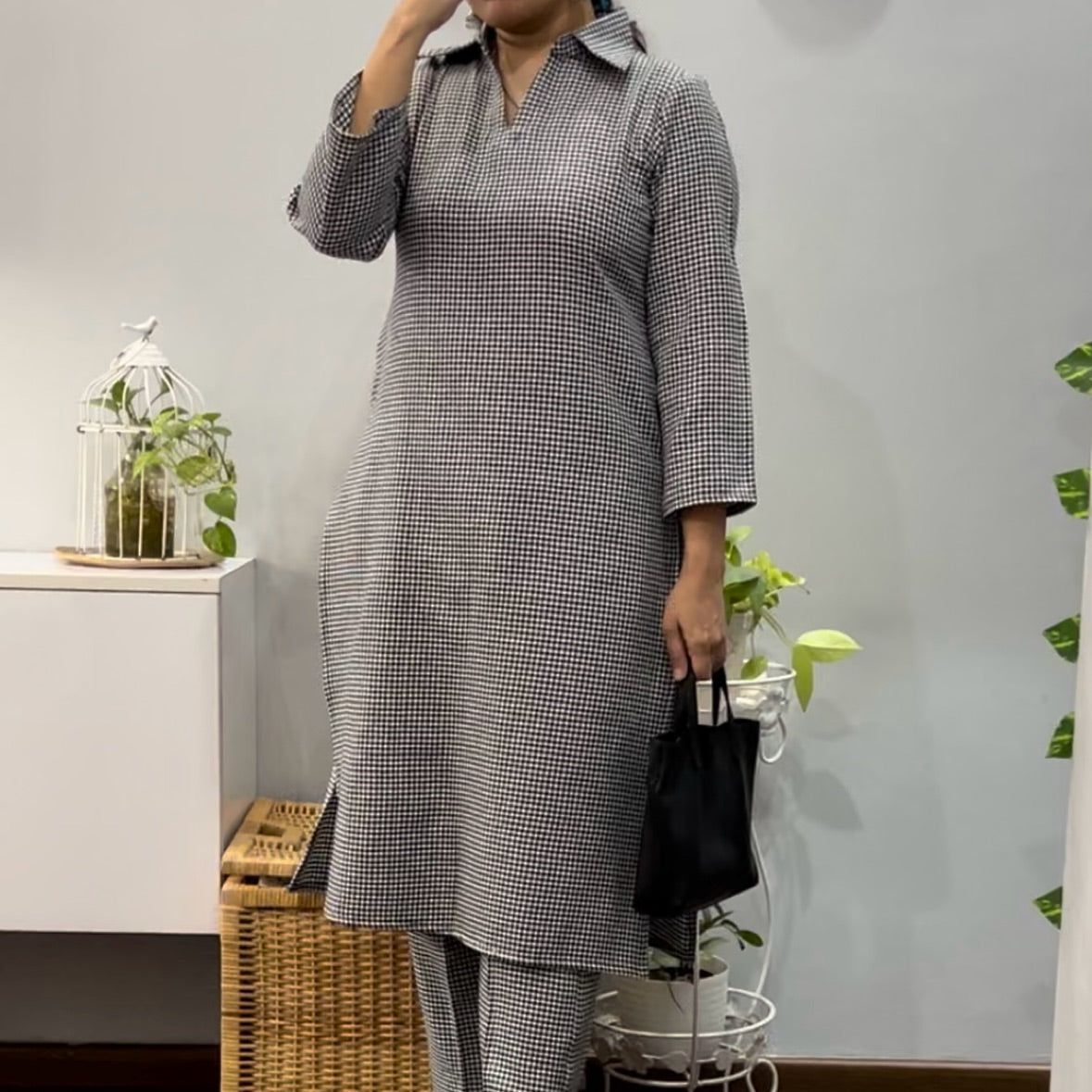 White checks winter Co-ord set
