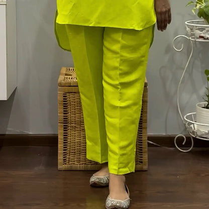 Neon Green High Low Co-ord Set 2